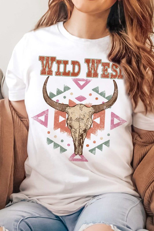 WILD WEST AZTEC LONGHORN GRAPHIC TEE