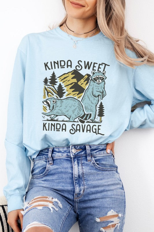 Kinda Sweet Kinda Savage Raccoon Graphic Tee