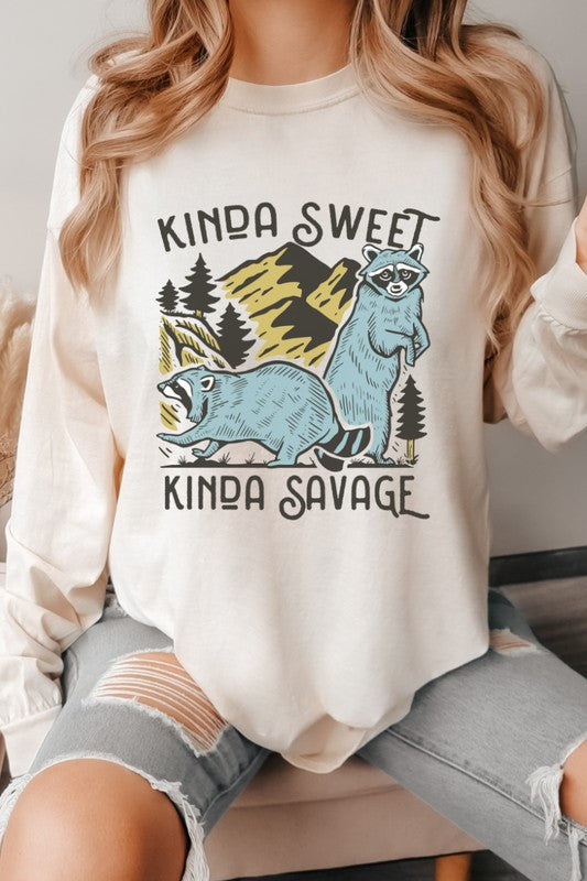 Kinda Sweet Kinda Savage Raccoon Graphic Tee