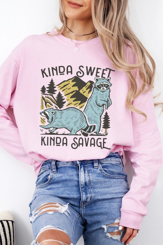 Kinda Sweet Kinda Savage Raccoon Graphic Tee