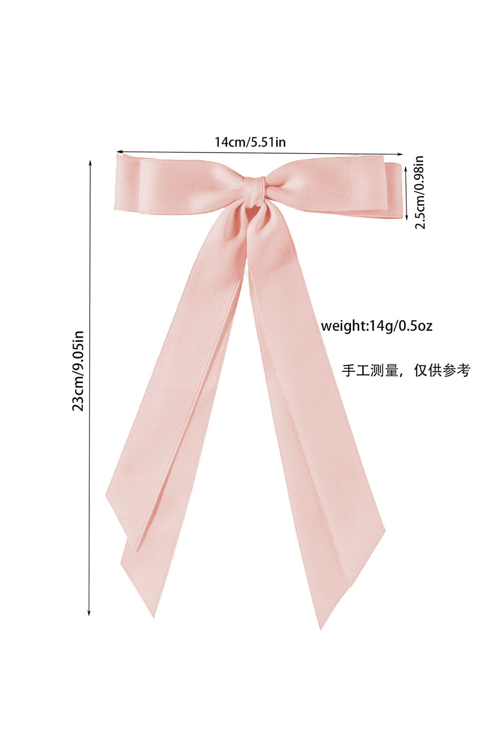 Apricot Pink Elegant Terylene Double Bow Hair Clip