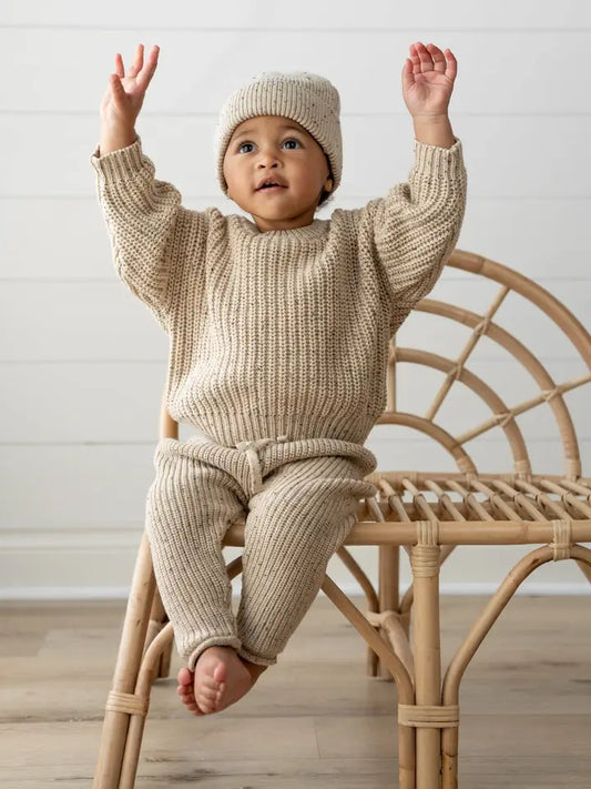 Speckled Oak Chunky Knit Sweater