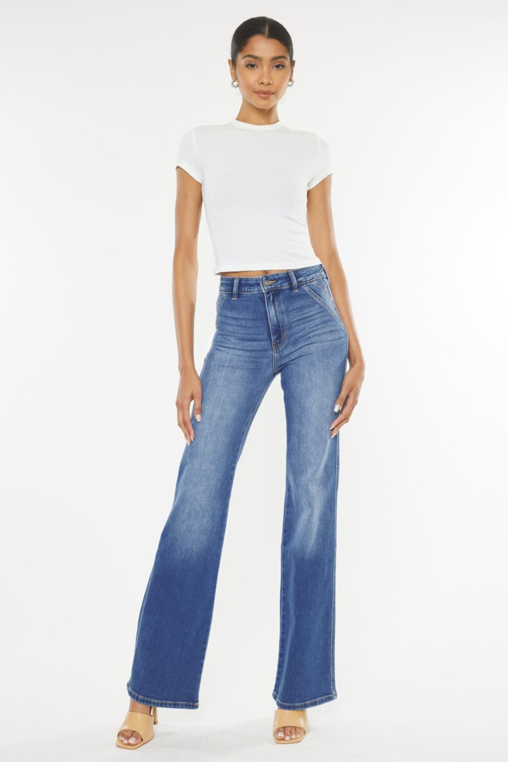 Kancan Ultra High Waist Gradient Flare Jeans